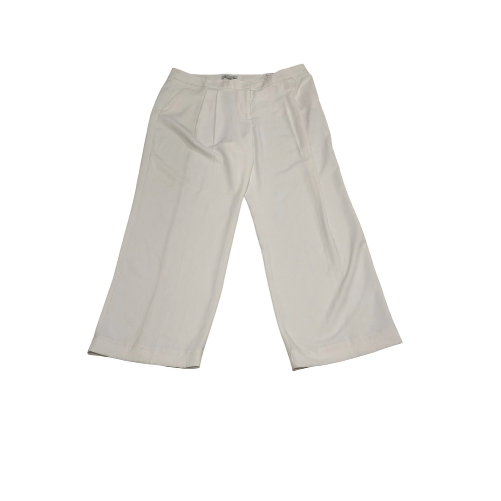 Liz Claiborne Collection Womens White Wide Leg Pleated Trouser Pants NWT